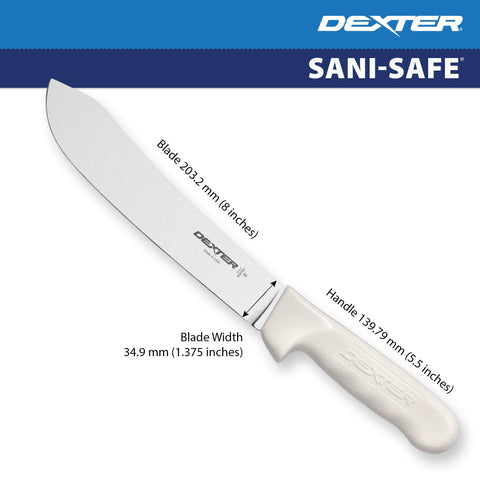 Dexter Outdoors cuchillo 8 pulgadas, certificado NSF para seguridad alimentaria.