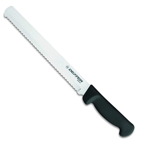Dexter-Russell Basics P94804B cuchillo pan 10 pulgadas con borde acanalado y mango negro