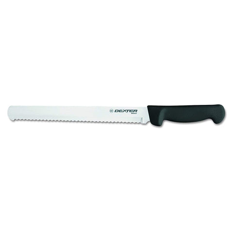 Detalle del mango negro de Dexter-Russell Basics P94804B para cortar pan