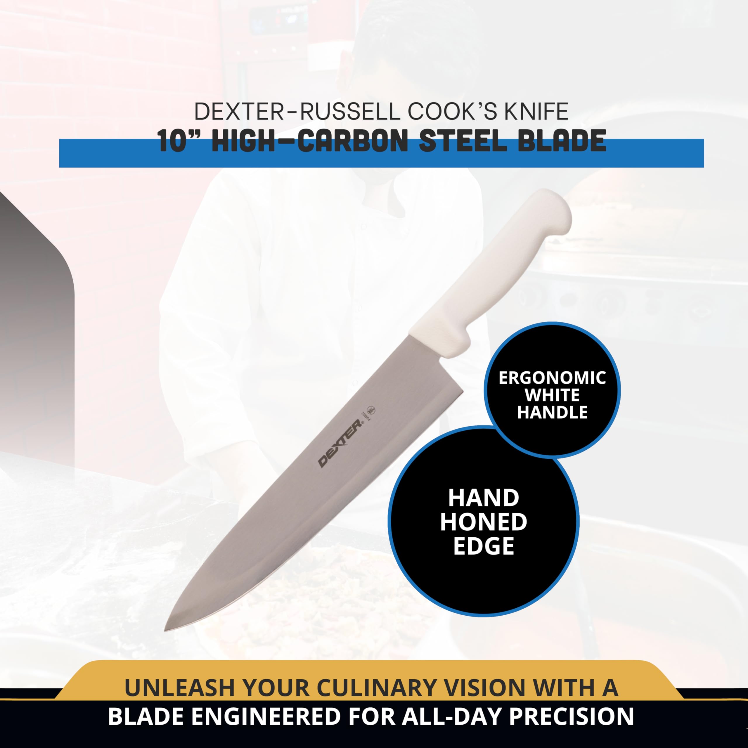 Dexter-Russell cuchillo 10p, afilado a mano para precisión al picar