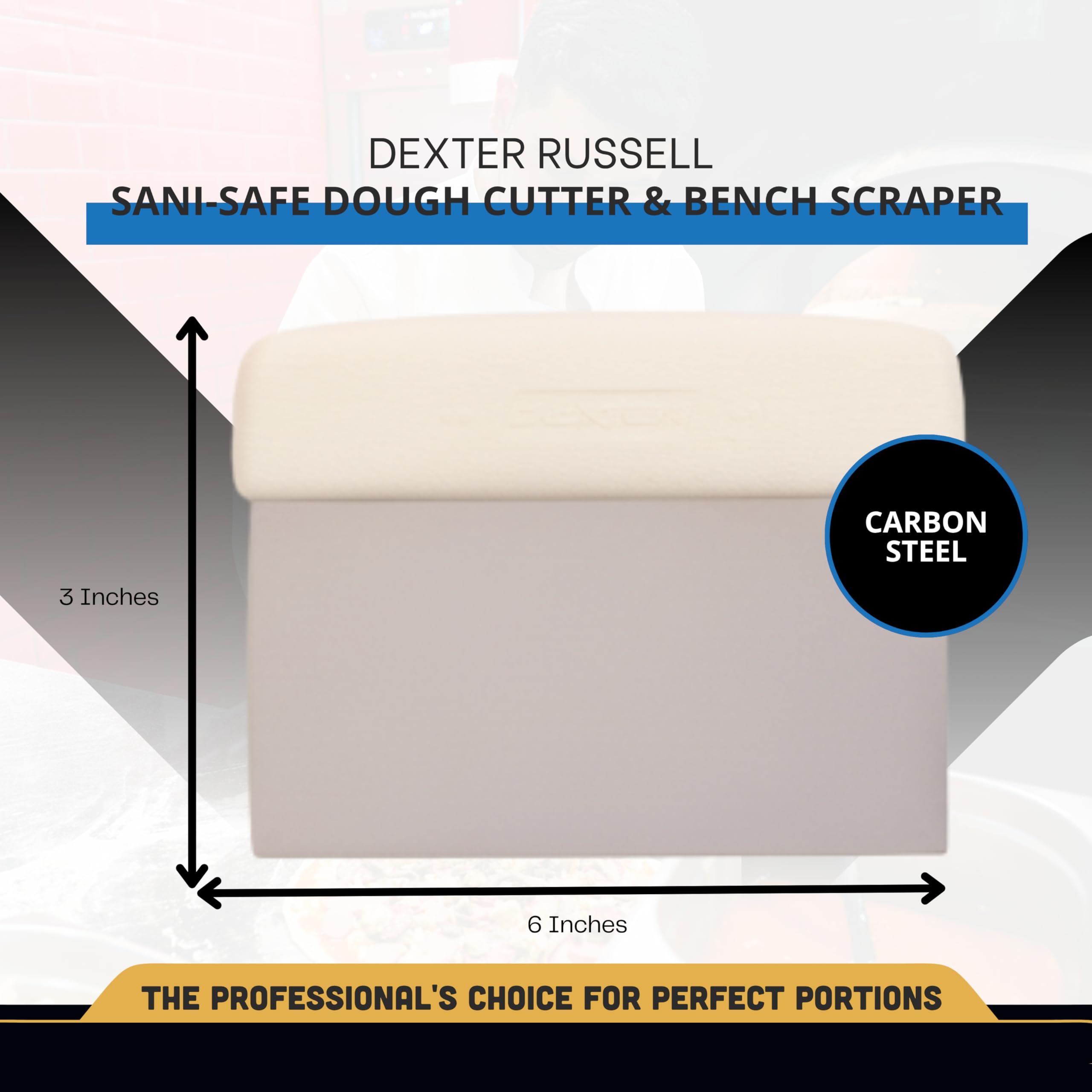 Dexter-Russell mango texturizado, agarre seguro incluso en horas largas.