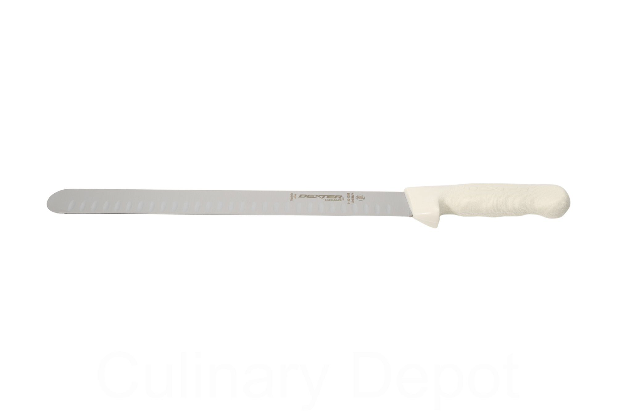 Cuchillo Dexter Russell, hoja de 12 pulgadas para rebanar asados de forma uniforme.