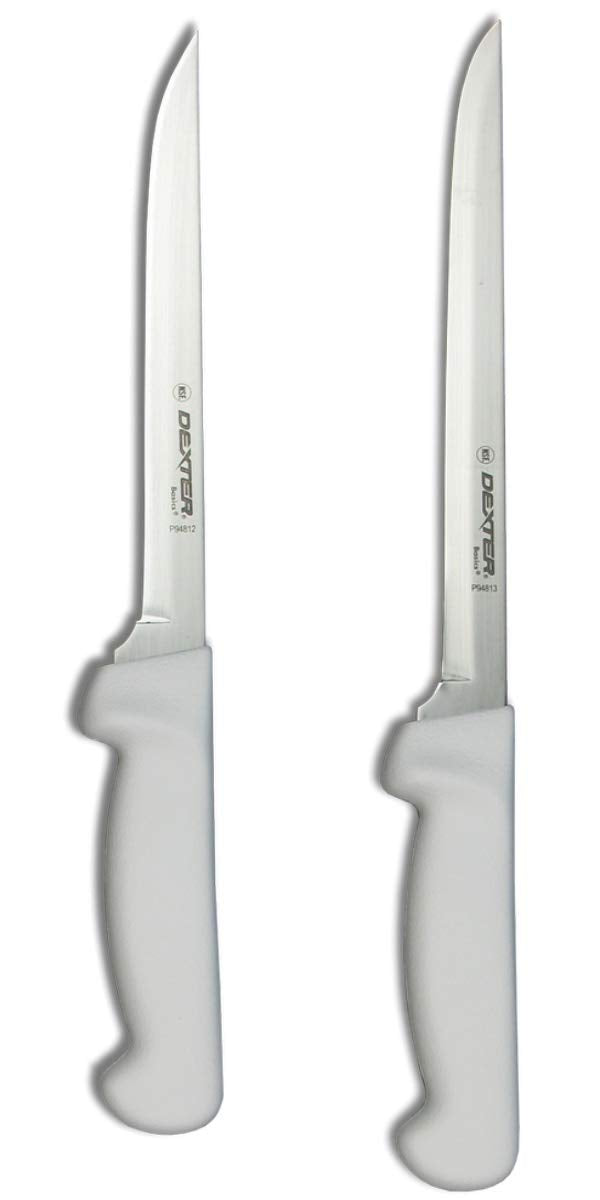 Dexter-Russell, cuchillos filetear 7 y 8 pulgadas, mango blanco, ideal para filetear carne y pescado.