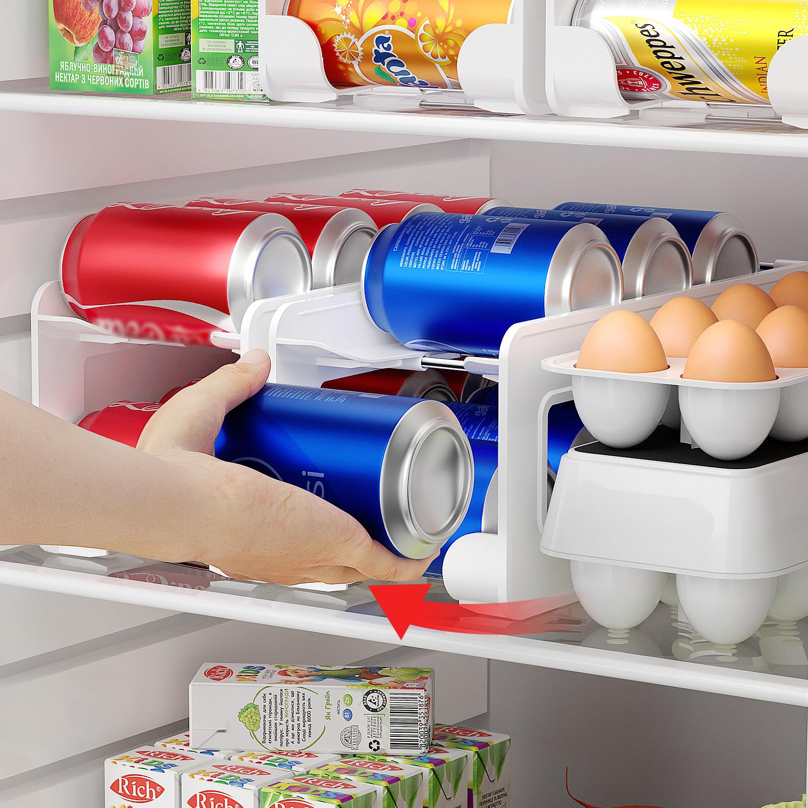 Dispenser DEYILIAN para latas en refrigerador con giro automático