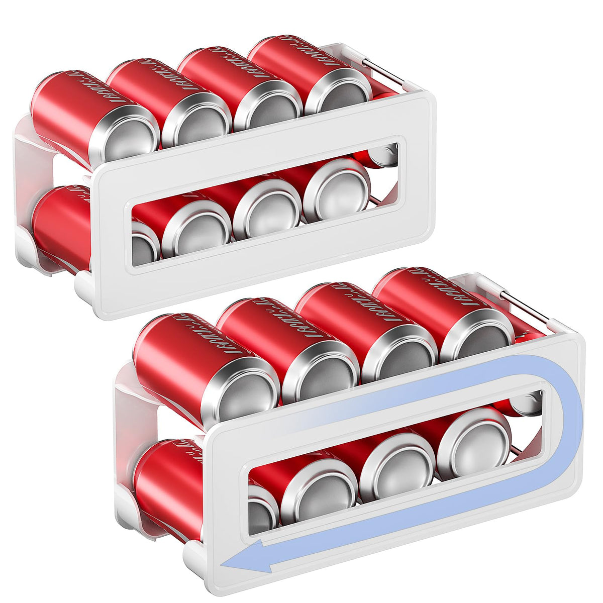 Organizador DEYILIAN de 2 piezas para refrigerador facilita acceso rápido a latas