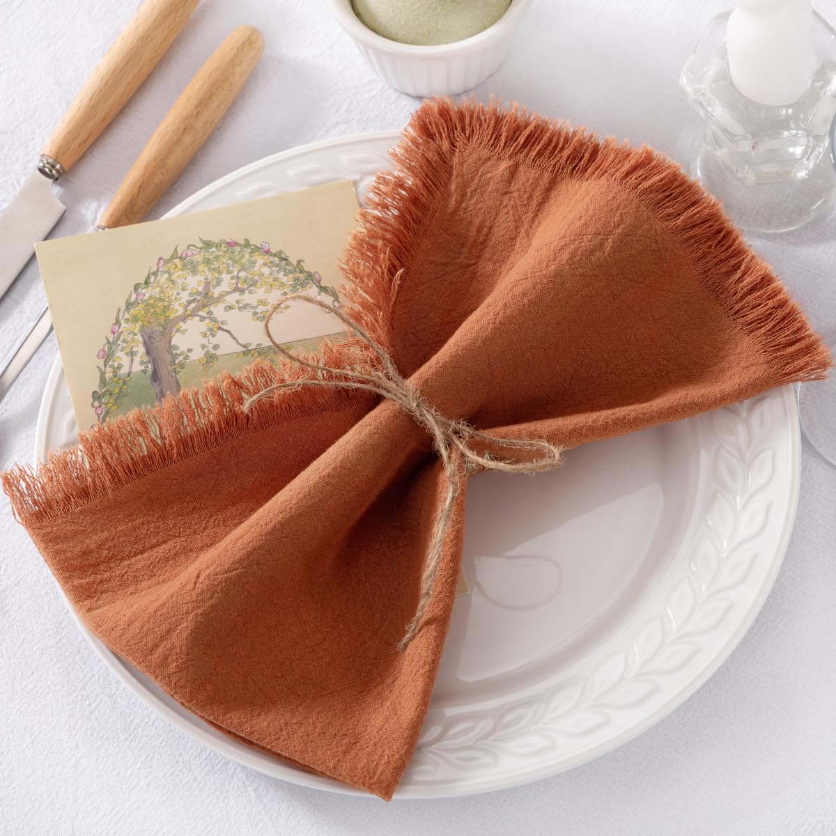Textura suave de algodón y lino DeZerlor para comer y compartir