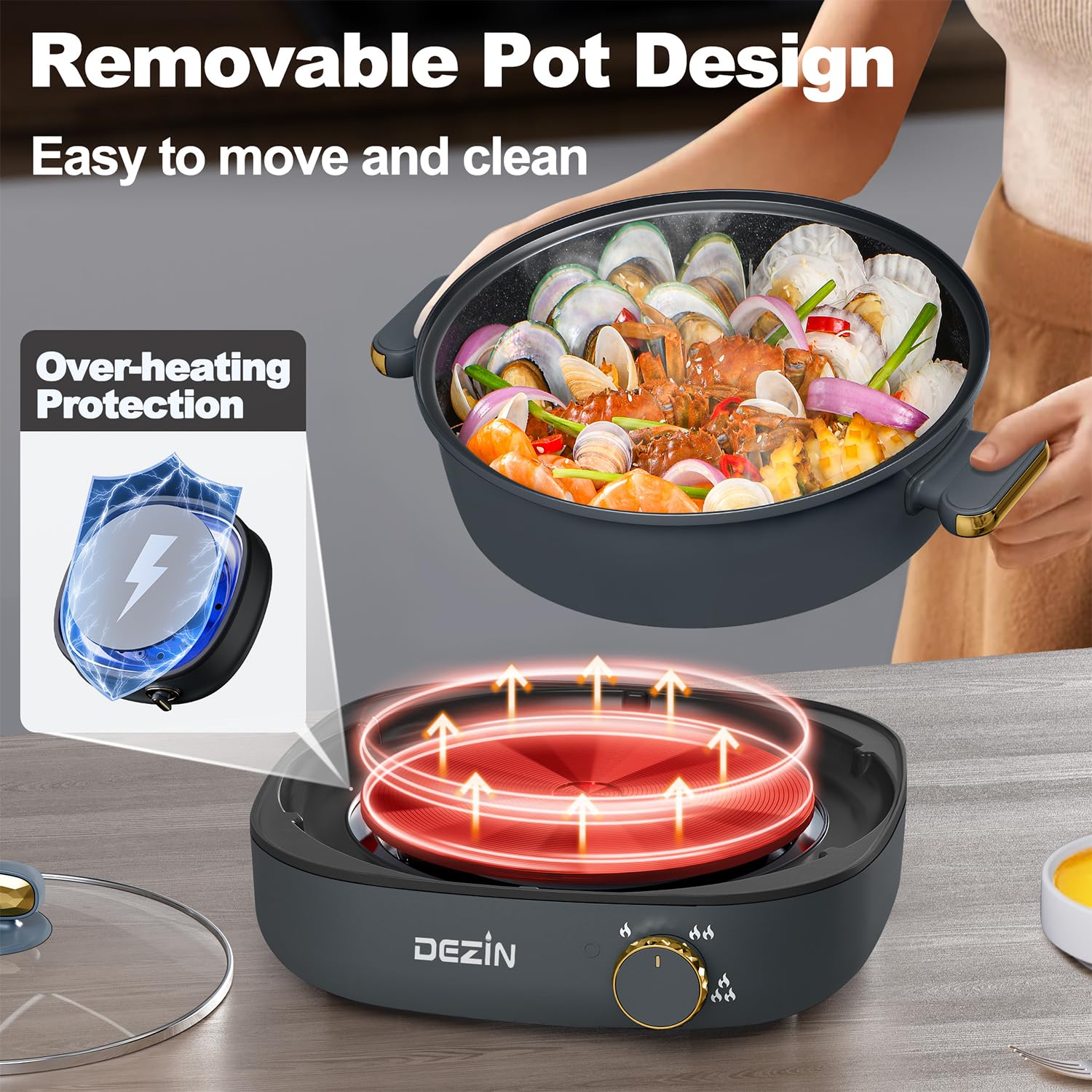 Incluye cuchara y espátula para cocinar y servir.