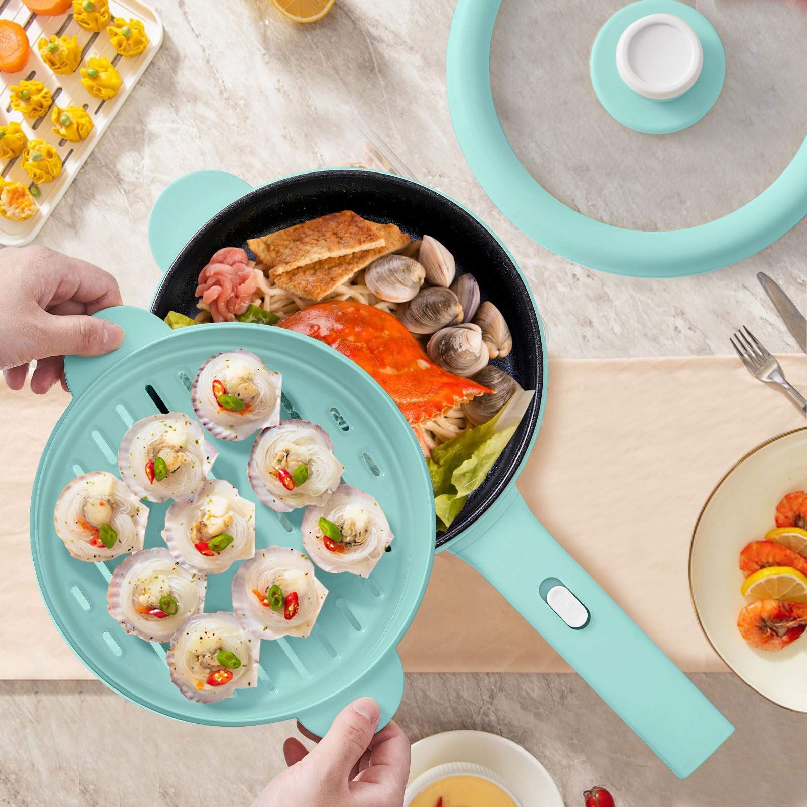 Cocina multifuncional DEZIN para fideos y huevos rápidos.