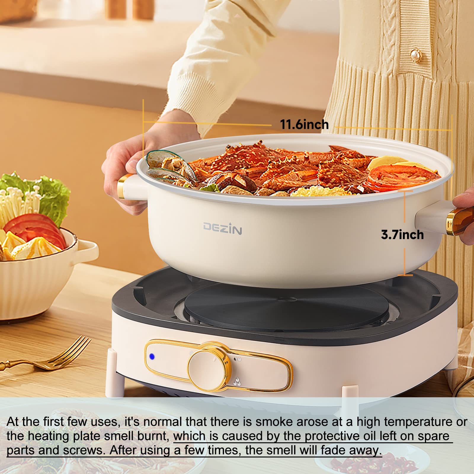 Control de potencia DEZIN para cocinar a fuego lento y rápido.