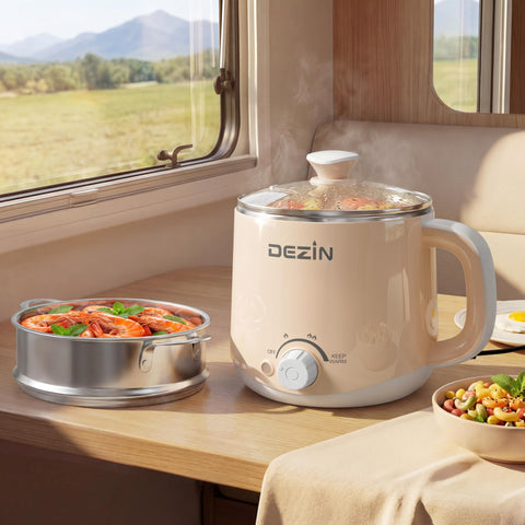 Dezin controles de temperatura con opciones 200W y 600W para cocina eficiente.