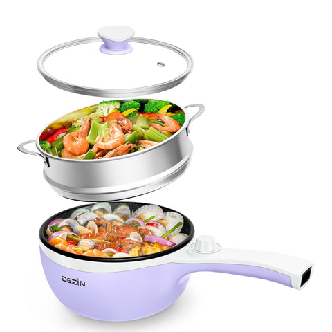 DEZIN hot-pot eléctrico con vapor mejorado listo para cocinar sin cocina tradicional