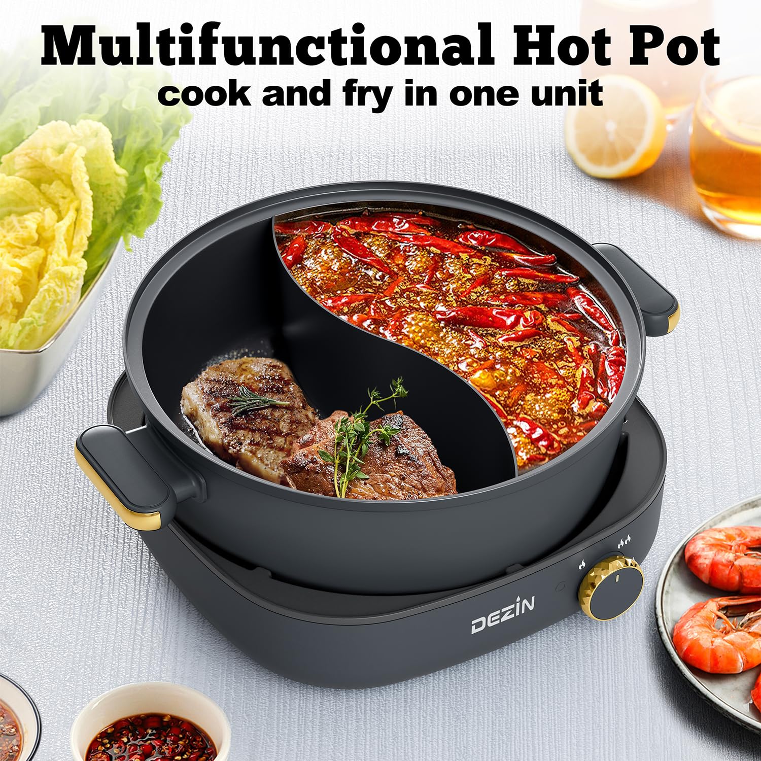 Dezin olla de doble uso, ideal para interior o exterior.