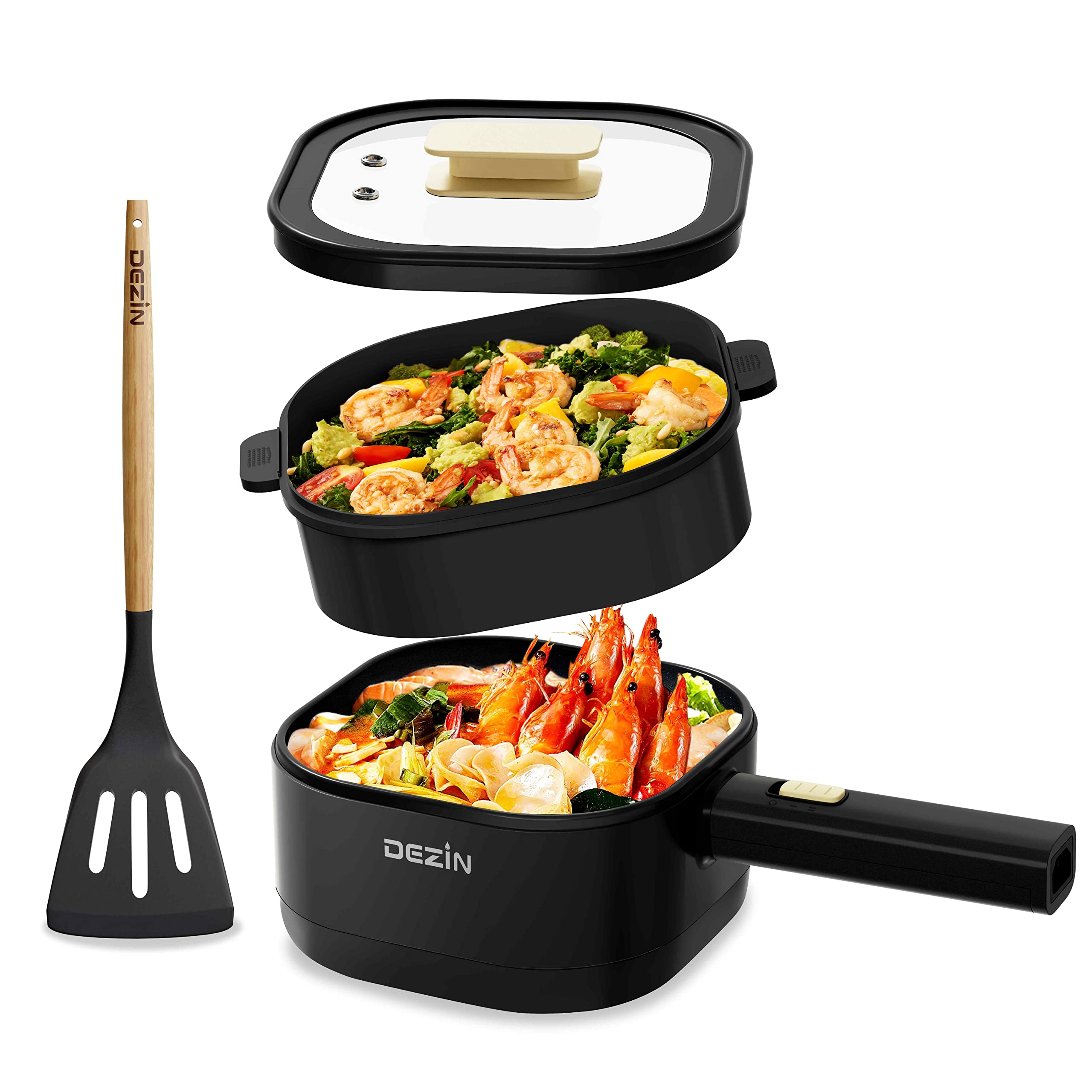La olla eléctrica Dezin 2L con vapor para comidas rápidas en dormitorio.