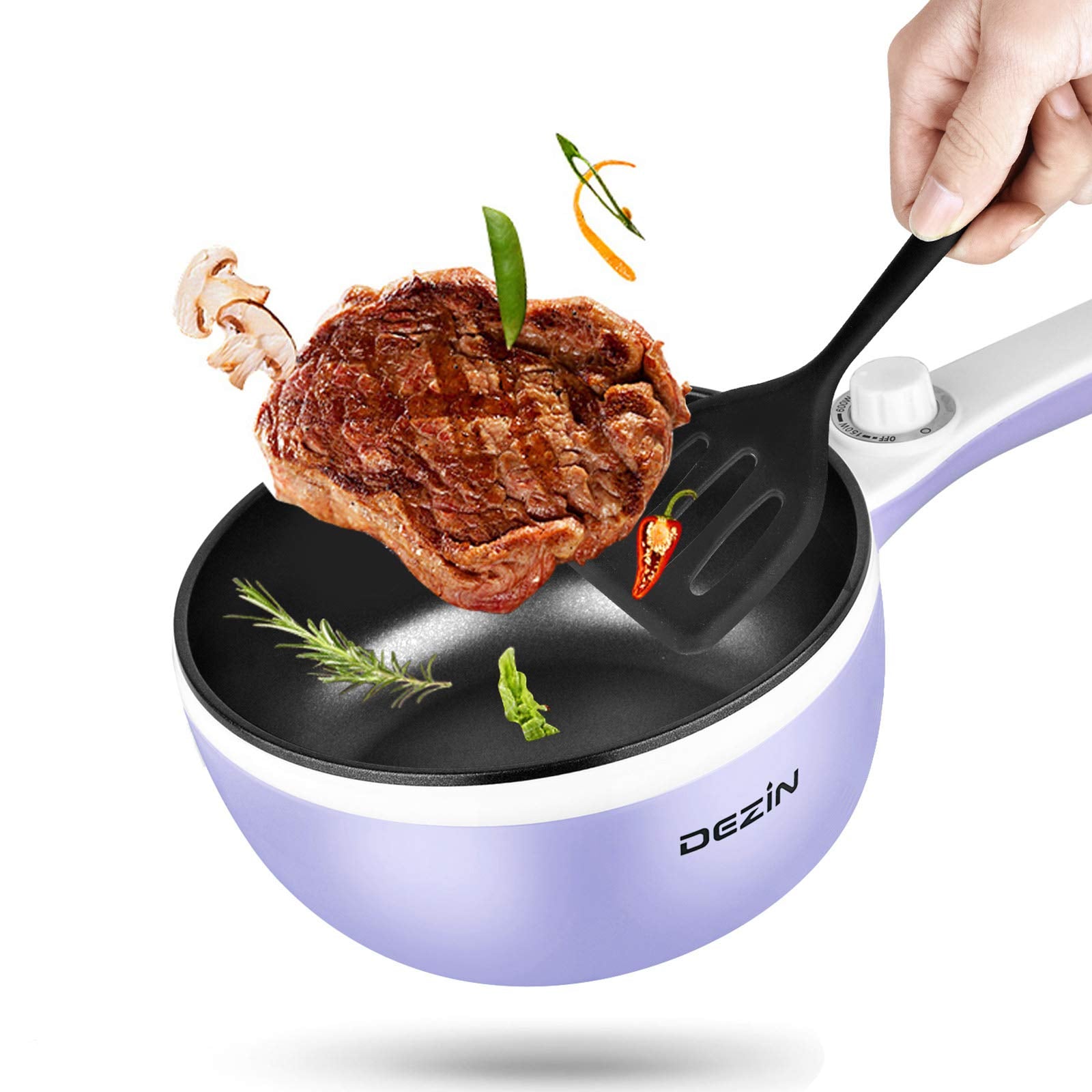 DEZIN olla eléctrica con espátula de silicona incluida para saltear.
