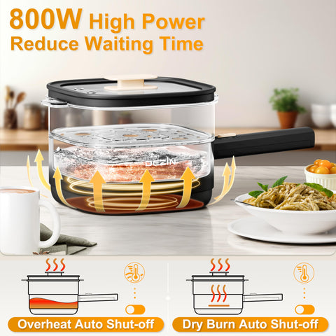 Control de potencia dual Dezin 400W/800W para diferentes recetas.