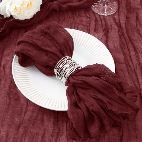Servilleta DeZerlor granate de 21x21, tela suave para cena formal.