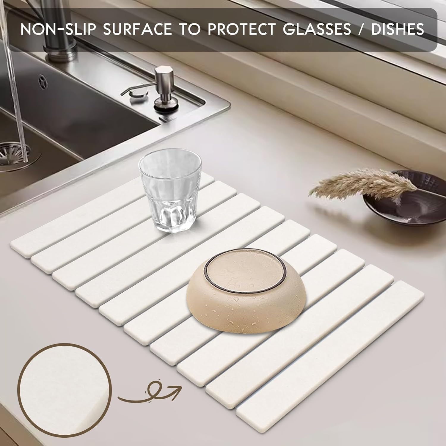 DFJKJUU Alfombrilla para plantas y platos, mantiene superficies secas y protegidas.