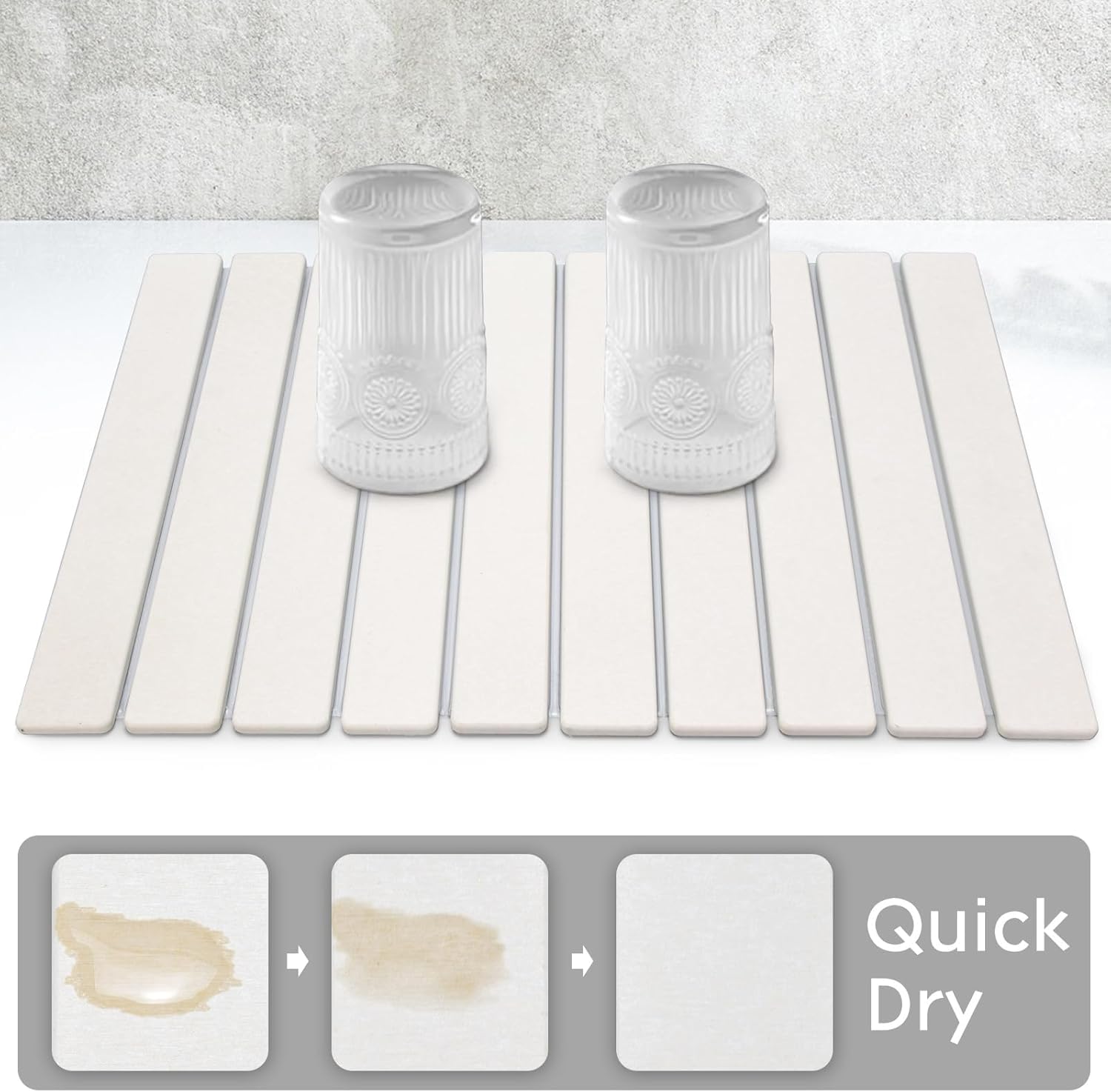 DFJKJUU Alfombrilla para secado grande y plegable, ahorro de espacio en la cocina.