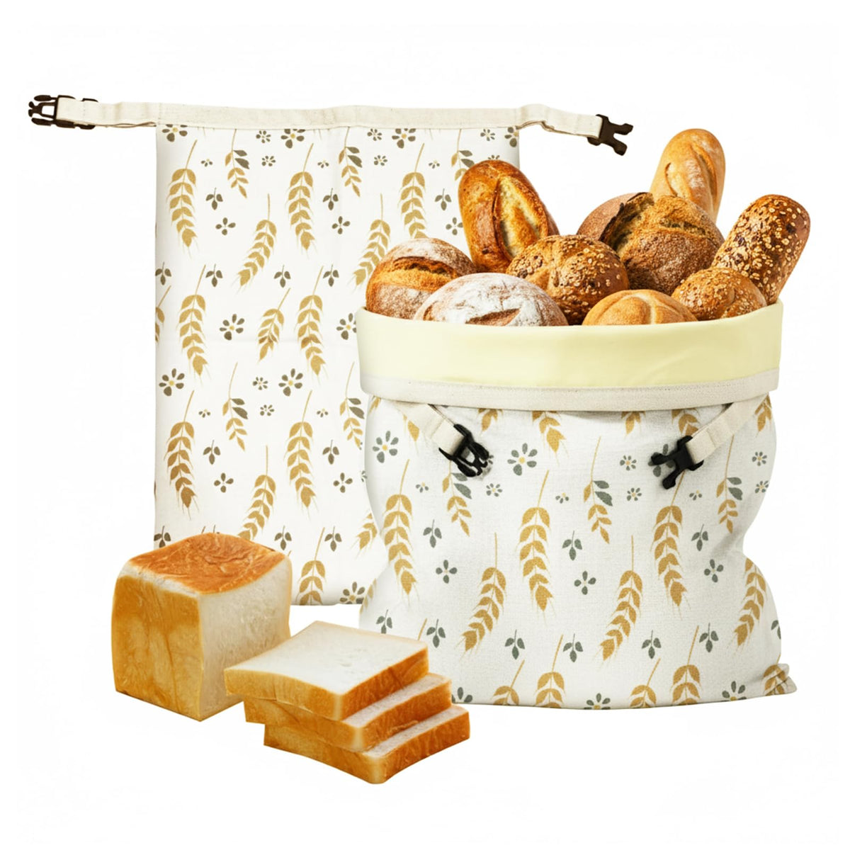 DFQ bolsas para pan con cera de abeja, frente elegante conservan frescura