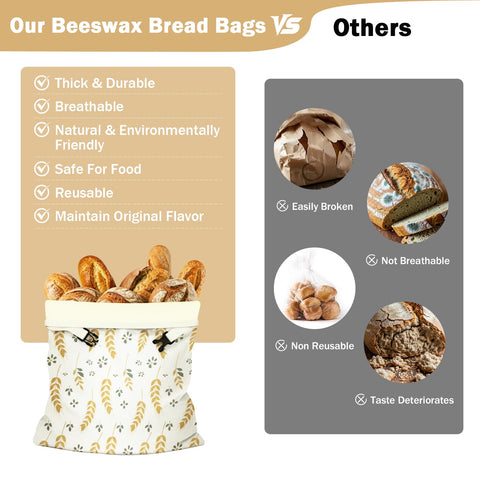 DFQ bolsas para pan de 33x43 cm, tamaño amplio para panes grandes