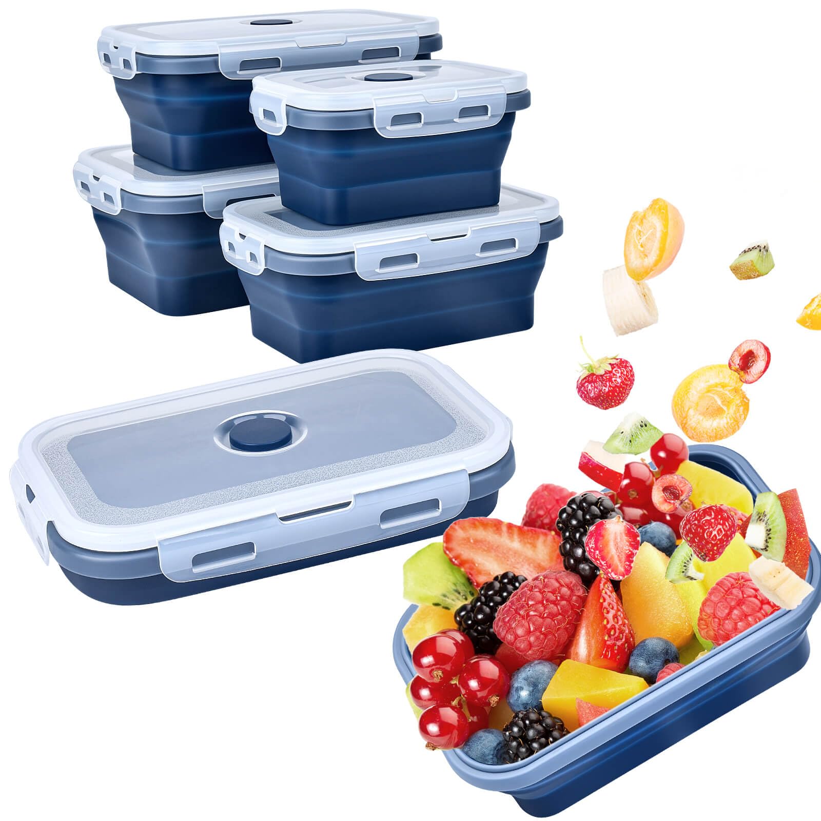 DGDUBRB contenedor colapsable 12oz para preparación de comidas y ahorro de espacio