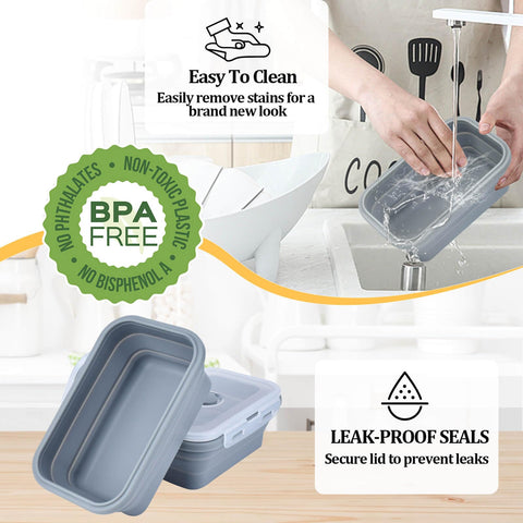 DGDUBRB contenedor colapsable 40oz kapasidad amplia para sobras y comidas para llevar