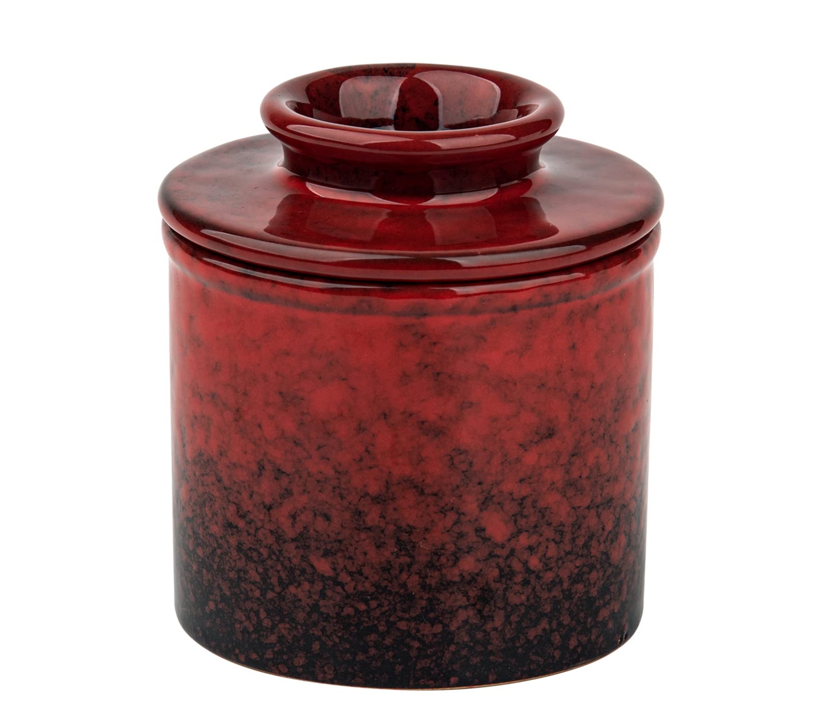 dgudgu crock mantequilla cerámica roja, mantiene la mantequilla suave para untar