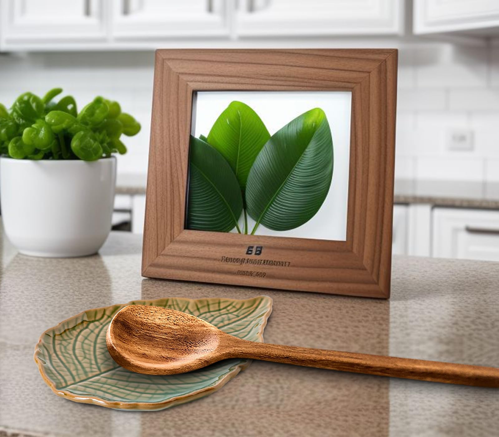 dgudgu diseño hoja verde en cerámica, añade toque natural a la cocina