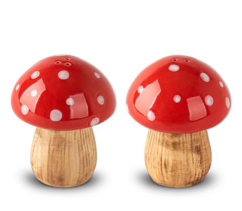 dgudgu hongo set sal y pimienta ceramico, añade encanto decorativo a la mesa.
