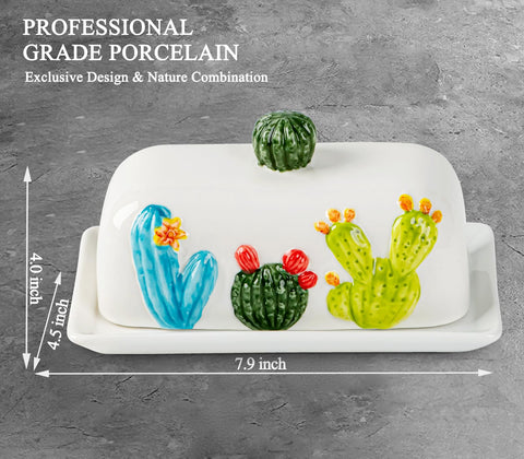 dgudgu mantequera cactus tapa decoración práctica para cocina y nevera