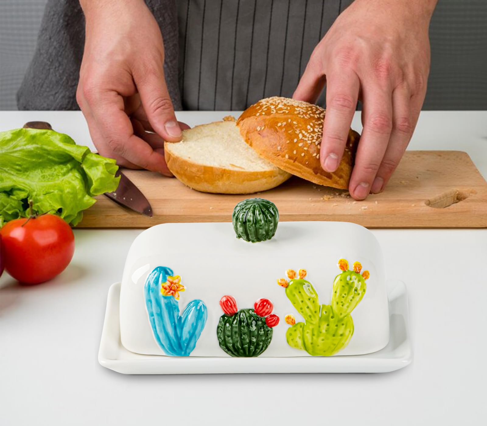 dgudgu mantequera cactus detalle desierto realza la mesa con estilo decorativo
