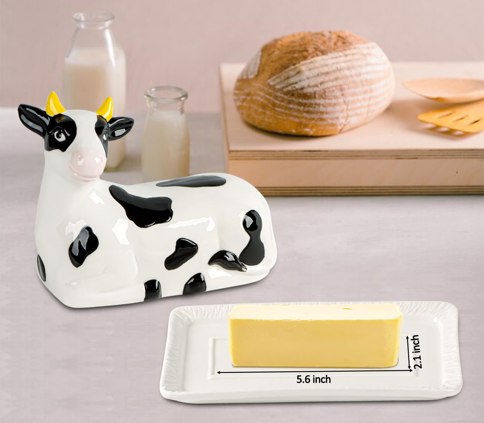 dgudgu mantequera-encimera-estilo-campo, decorativo y práctico para desayunos.