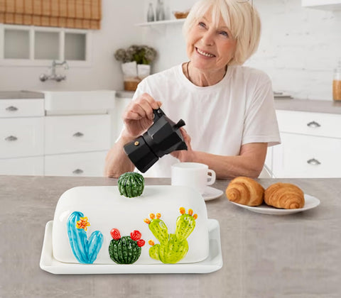 dgudgu mantequera cactus uso versátil para merienda y pequeños objetos