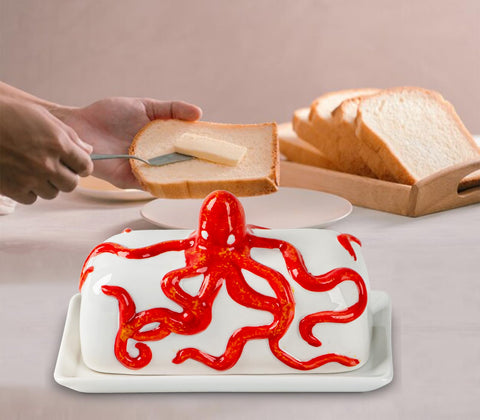 dgudgu mantequera pulpo cerámica apta para lavavajillas y cocina moderna