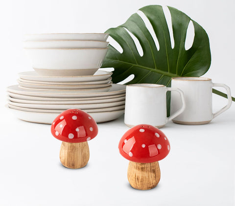 dgudgu set sal y pimienta ceramico pintado a mano, diseño artesanal para la mesa.