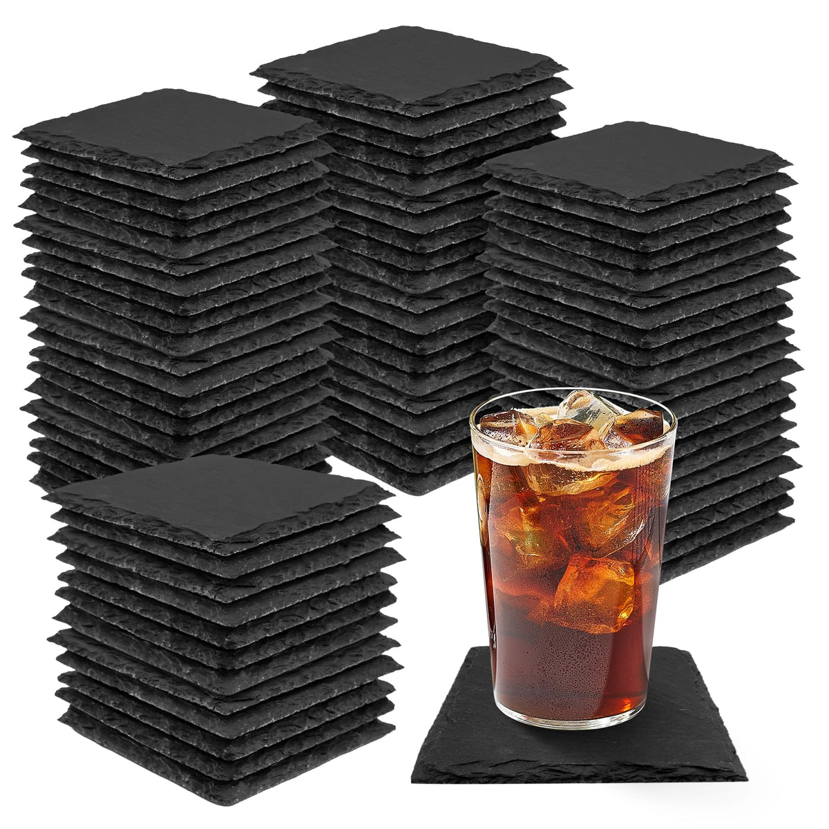 dhfsleo posavasos pizarra negra 4x4: protección elegante para la mesa