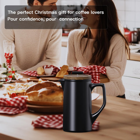 DHPO cafetera francesa cerámica en caja regalo premium para amantes del café