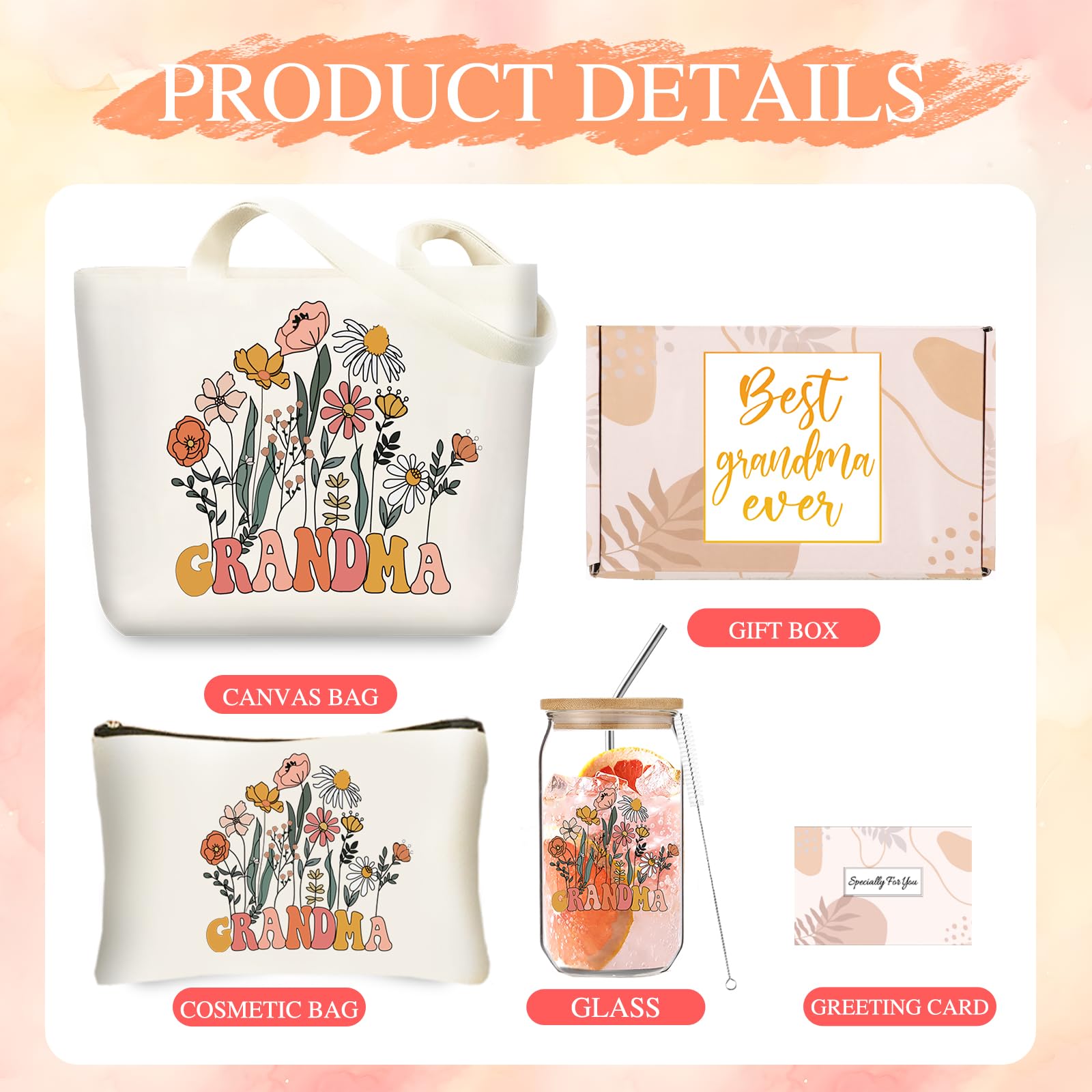 DHQH abuelita bolsa tote grande, ideal para libros y compras.