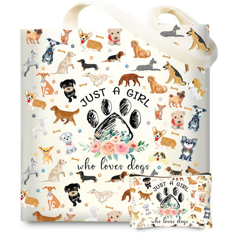 DHQH bolsa lona con perro imagen vibrante para uso diario