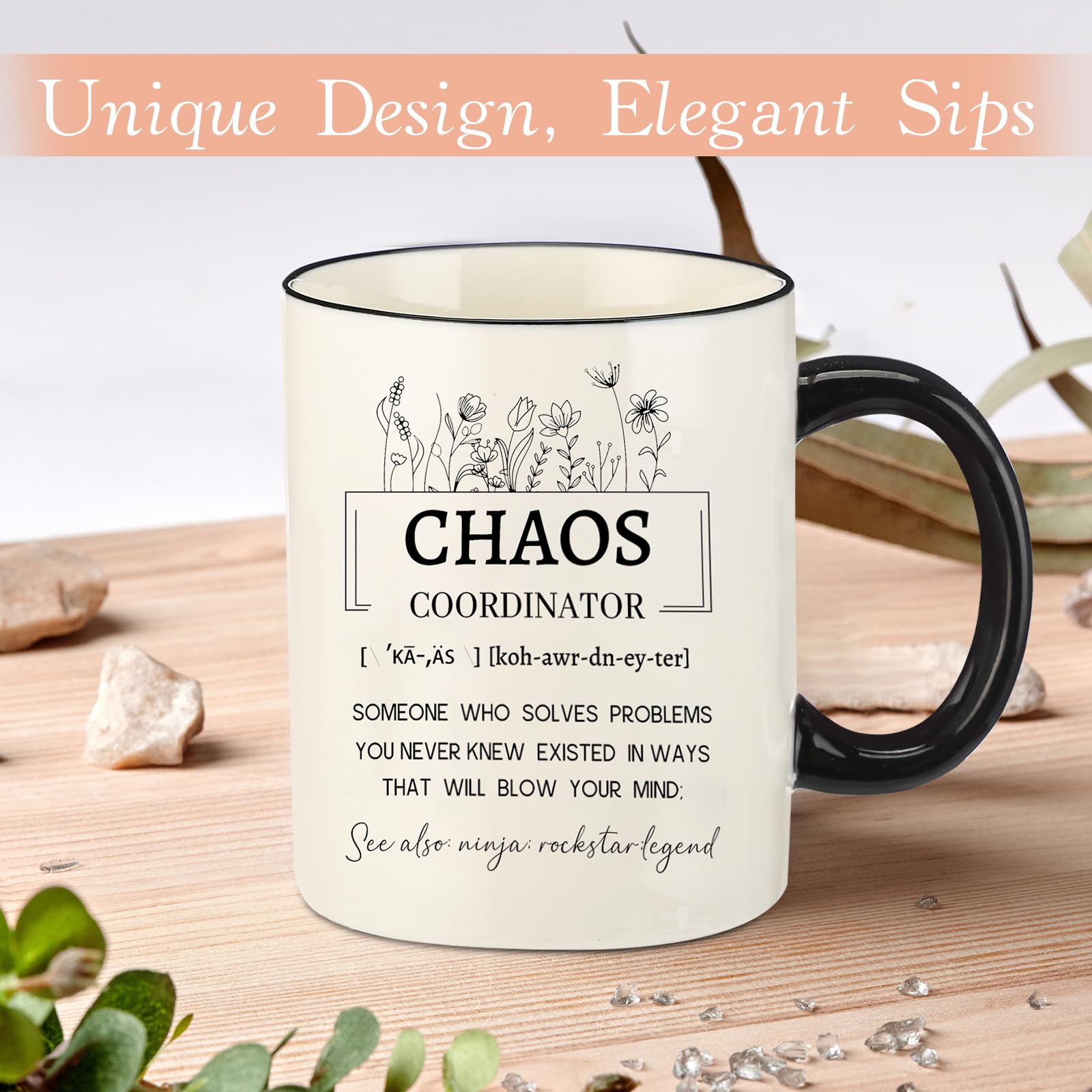 DHQH Coordinadora del Caos, taza y accesorios en empaque elegante.