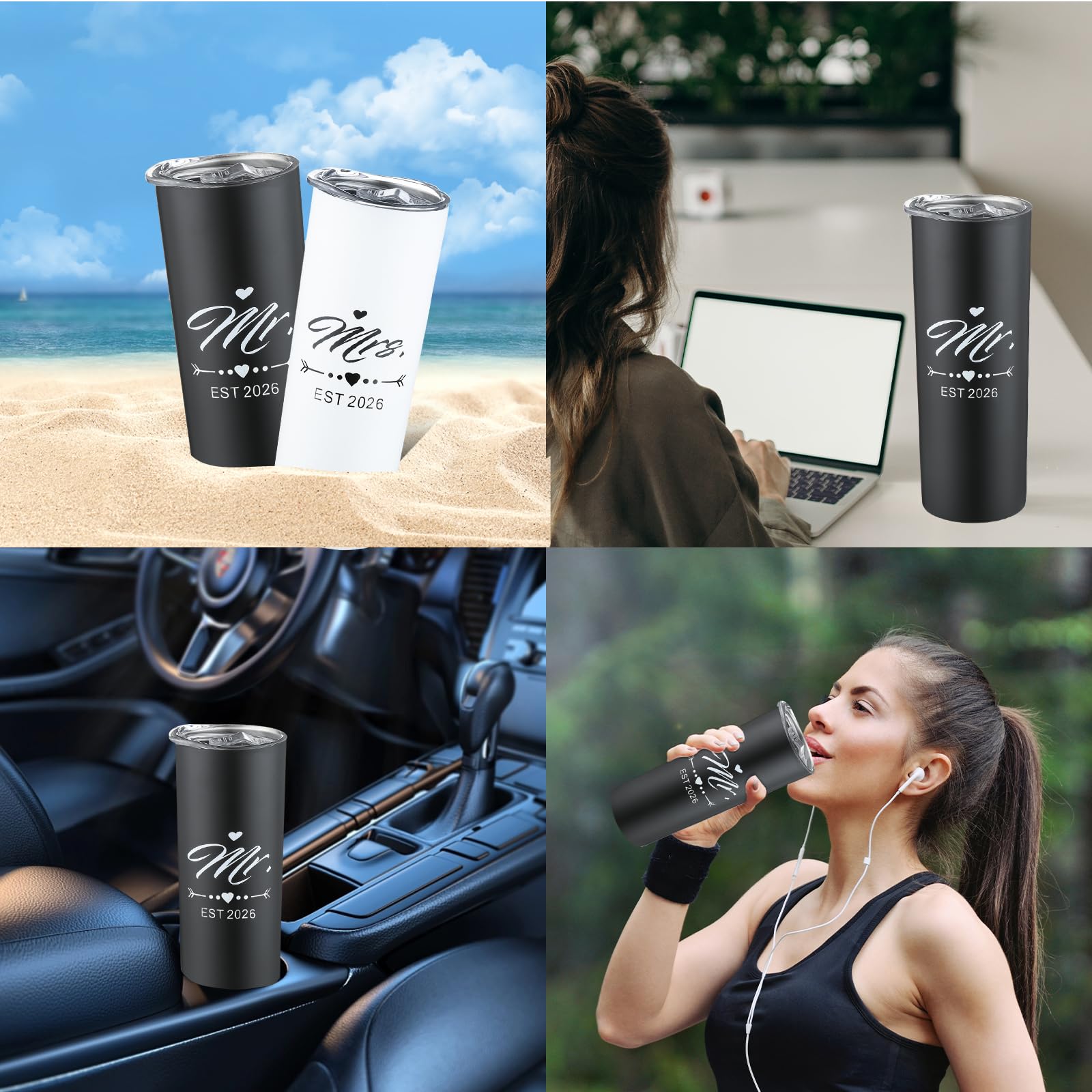 DHQH tumbler para uso interior y exterior, ideal para casa, playa o camping