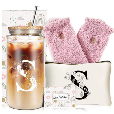Vaso DHQH de cristal 16 oz con tapa y pajilla inoxidable para bebidas.