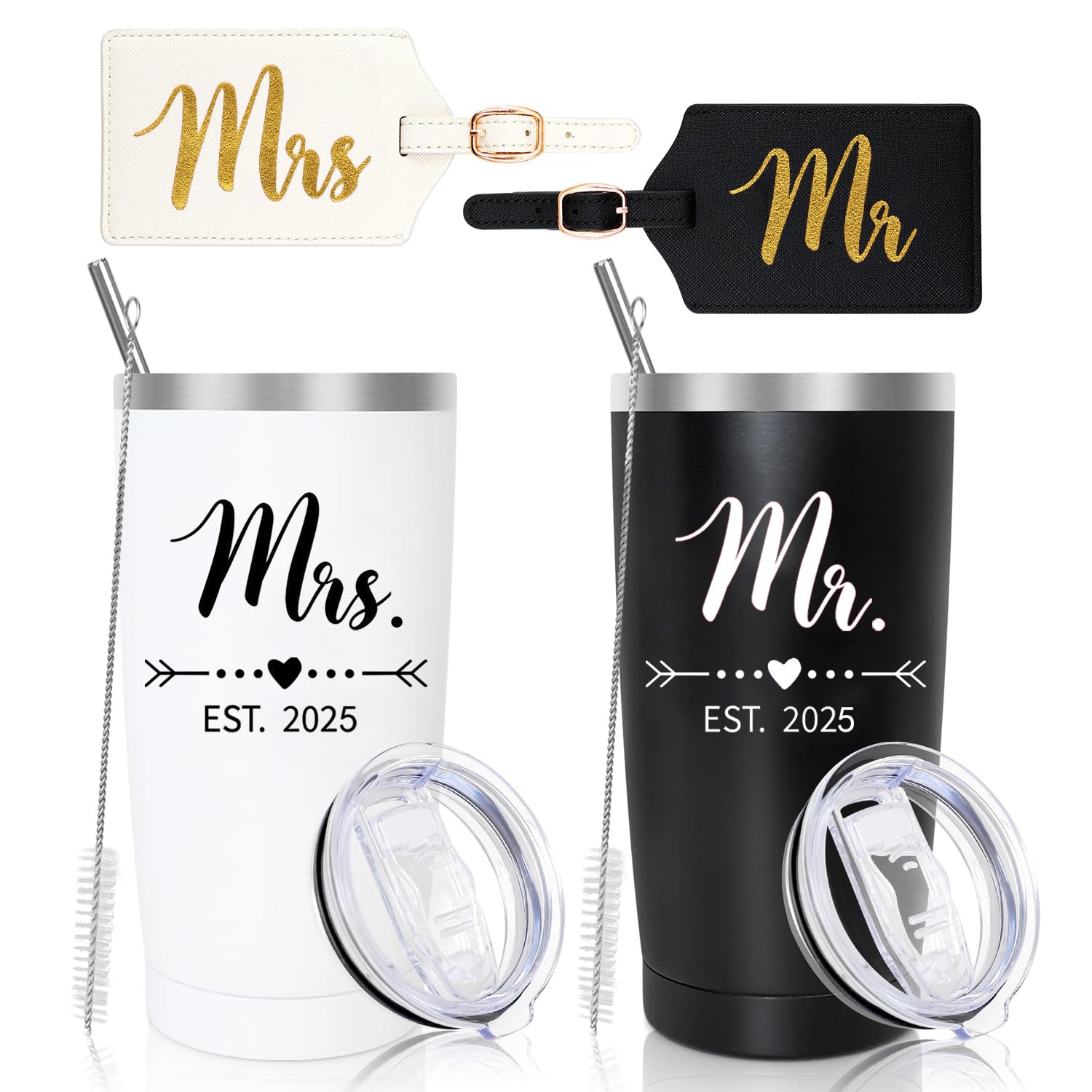 DHQH vaso térmico Sr. y Sra est 2025 perfecto para celebrar parejas.