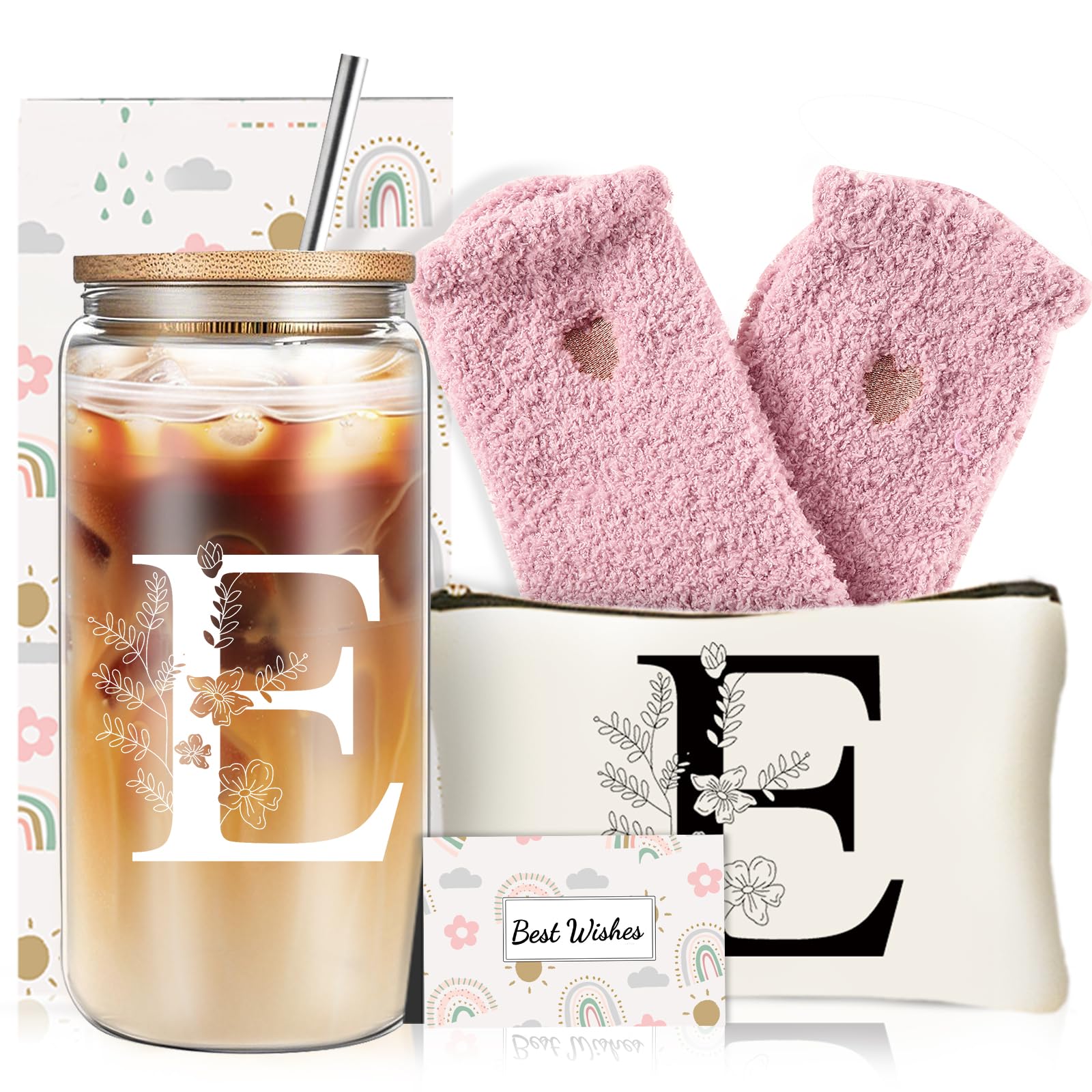 DHQH vaso de vidrio inicial con tapas y pajilla, perfecto para bebidas diarias