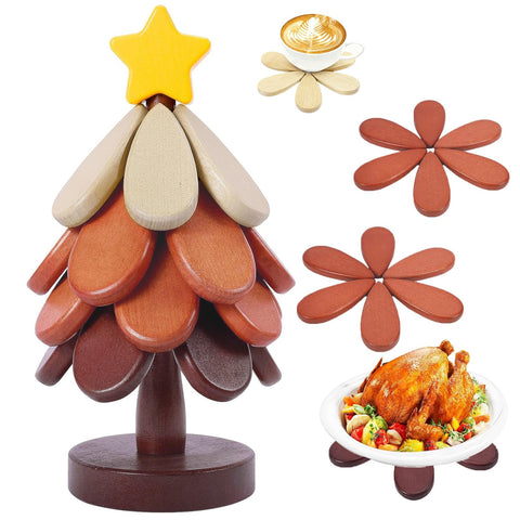 DHXGON soporte para ollas árbol de Navidad, conjunto de 4 útil y decorativo.
