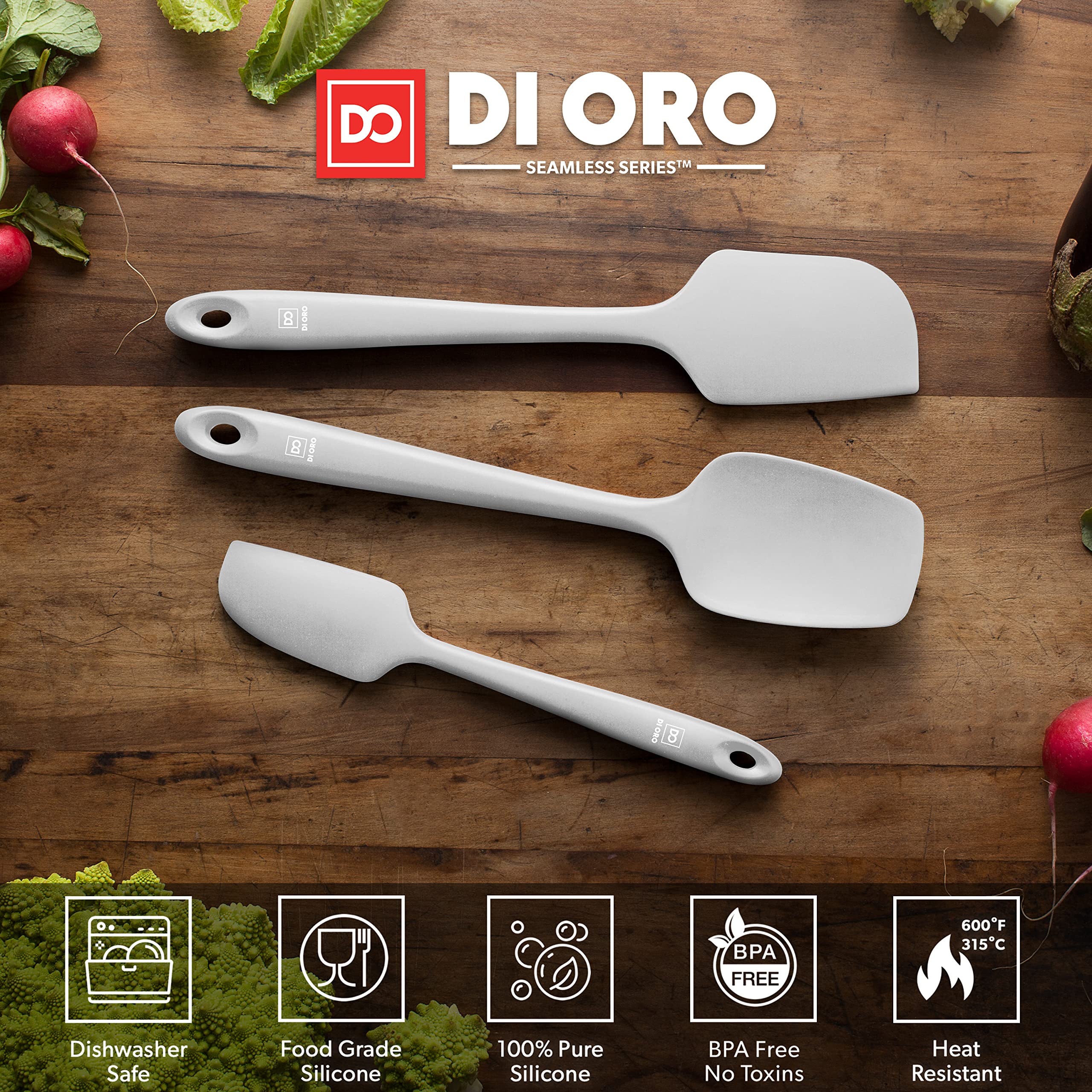DI ORO espátula silicona antiadherente para cocinar sin rayar sartenes