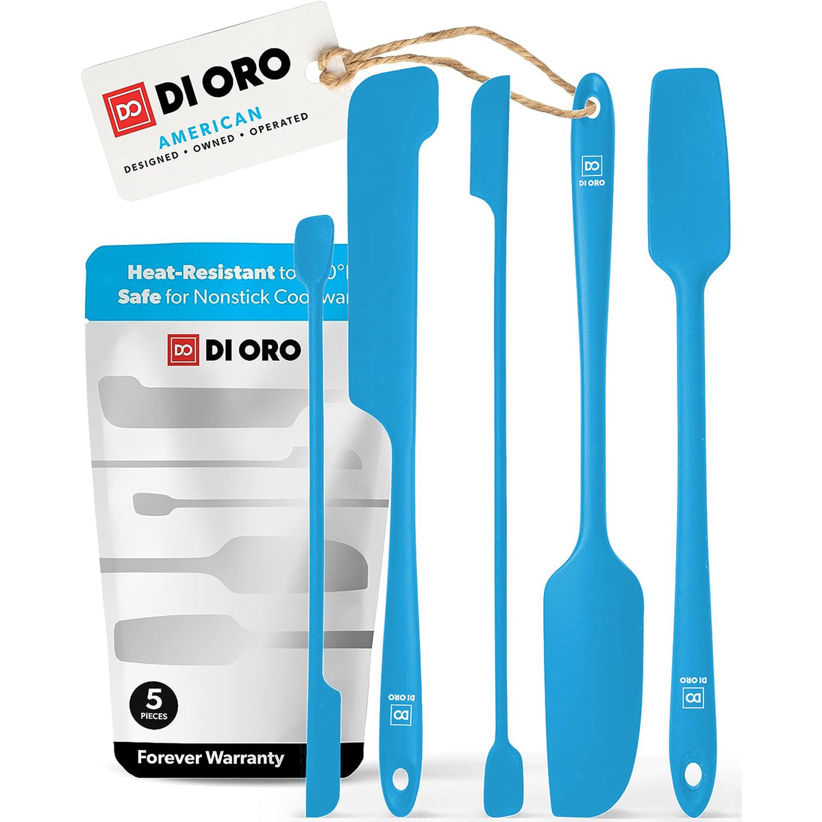 DI ORO spatulas de silicona para jarras, raspar tarros con limpieza completa sin esfuerzo