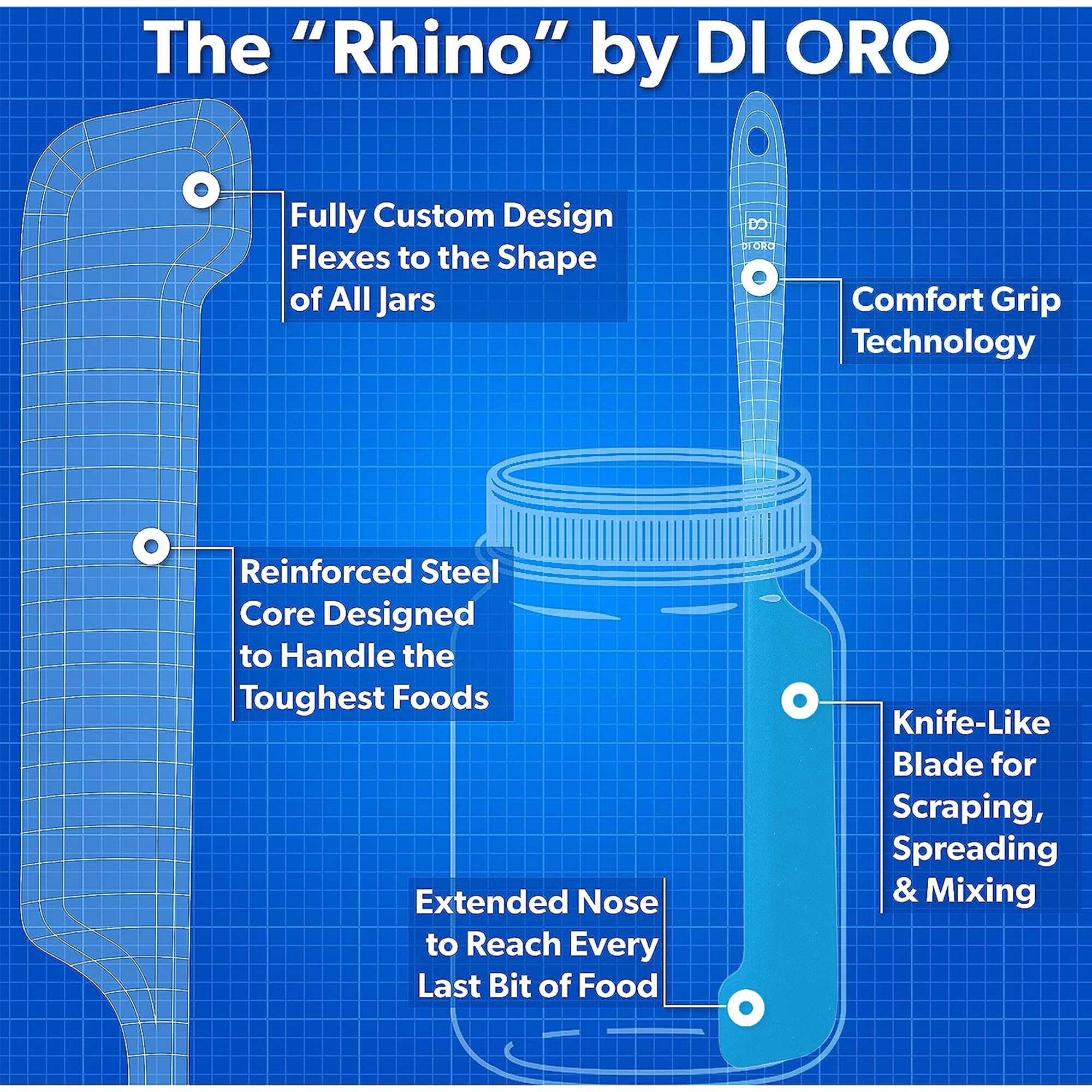 DI ORO spatulas de silicona, no rayan ollas antiadherentes, protegiendo tus utensilios