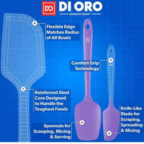DI ORO Living espátula flexible para batir masas en cuencos.