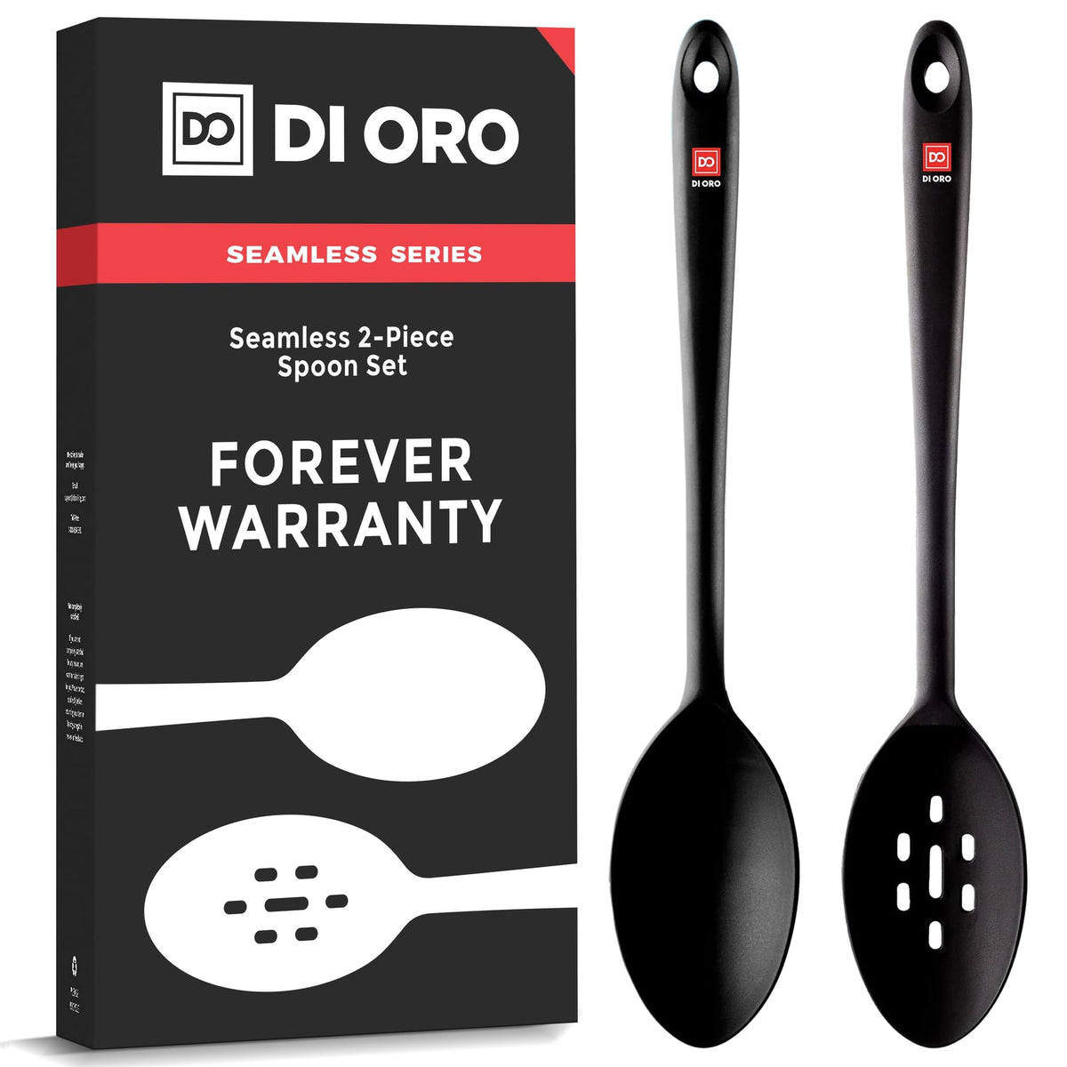 DI ORO Living cucharas de silicona sólidas para cocinar sin rayar